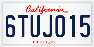 CA license plate 6TUJ015