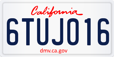 CA license plate 6TUJ016