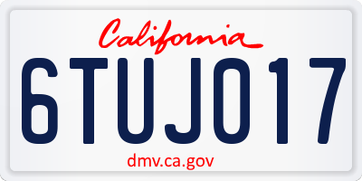 CA license plate 6TUJ017