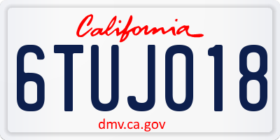 CA license plate 6TUJ018