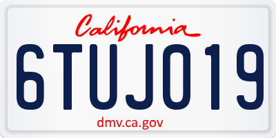 CA license plate 6TUJ019