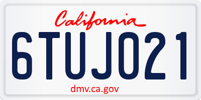 CA license plate 6TUJ021