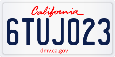 CA license plate 6TUJ023