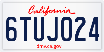 CA license plate 6TUJ024