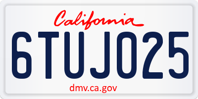 CA license plate 6TUJ025