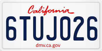 CA license plate 6TUJ026