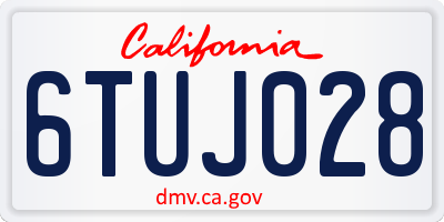 CA license plate 6TUJ028