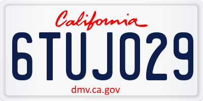 CA license plate 6TUJ029