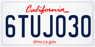 CA license plate 6TUJ030