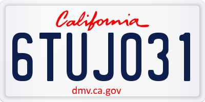 CA license plate 6TUJ031