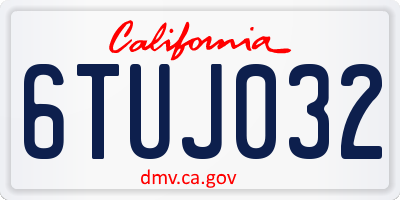 CA license plate 6TUJ032