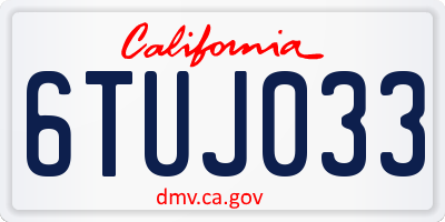 CA license plate 6TUJ033