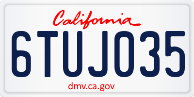 CA license plate 6TUJ035