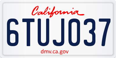 CA license plate 6TUJ037