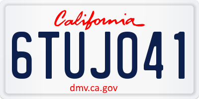 CA license plate 6TUJ041