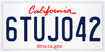 CA license plate 6TUJ042