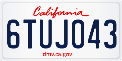 CA license plate 6TUJ043