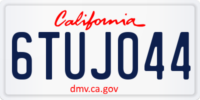 CA license plate 6TUJ044