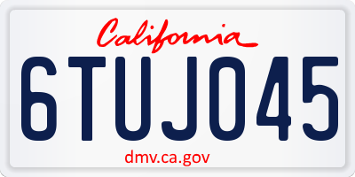 CA license plate 6TUJ045