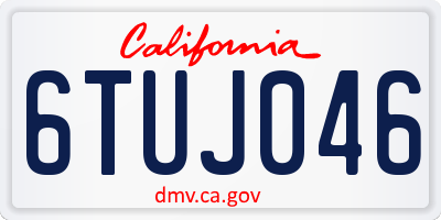 CA license plate 6TUJ046