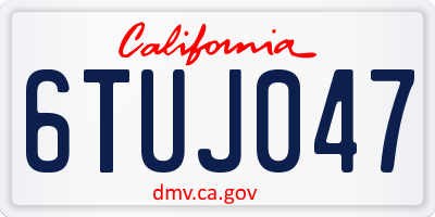 CA license plate 6TUJ047