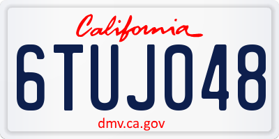 CA license plate 6TUJ048