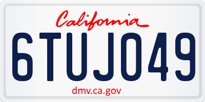 CA license plate 6TUJ049