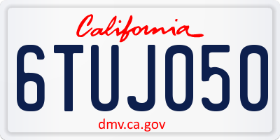 CA license plate 6TUJ050