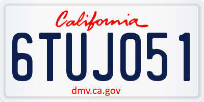 CA license plate 6TUJ051