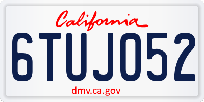 CA license plate 6TUJ052