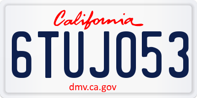 CA license plate 6TUJ053