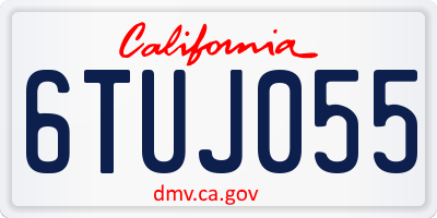 CA license plate 6TUJ055