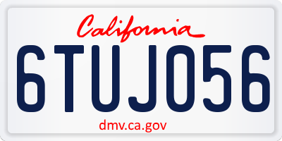 CA license plate 6TUJ056