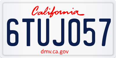 CA license plate 6TUJ057