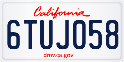 CA license plate 6TUJ058