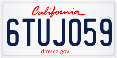 CA license plate 6TUJ059