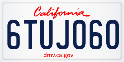 CA license plate 6TUJ060