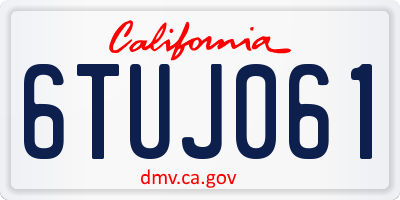 CA license plate 6TUJ061