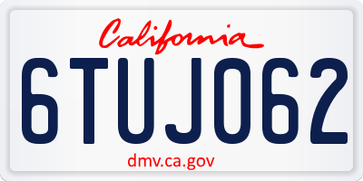 CA license plate 6TUJ062