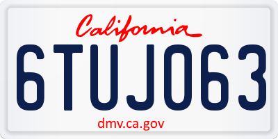 CA license plate 6TUJ063