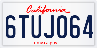 CA license plate 6TUJ064