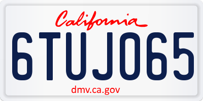 CA license plate 6TUJ065