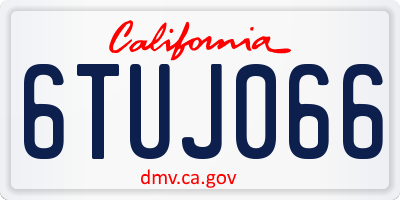 CA license plate 6TUJ066