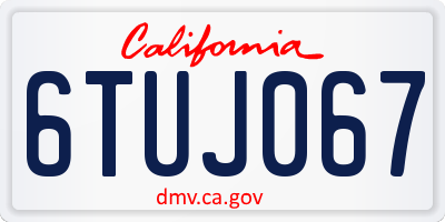 CA license plate 6TUJ067