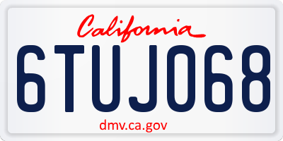 CA license plate 6TUJ068