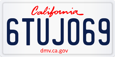 CA license plate 6TUJ069