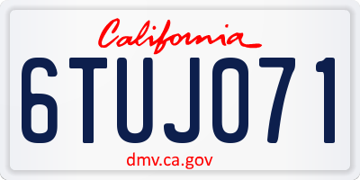 CA license plate 6TUJ071