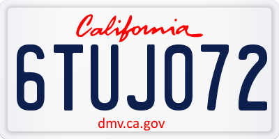 CA license plate 6TUJ072