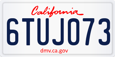 CA license plate 6TUJ073