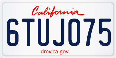 CA license plate 6TUJ075